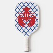 Quatrefoil Lobster Monogram Pickleball Paddle (Voorkant)