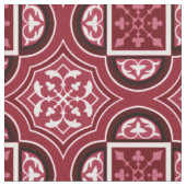 Quatrefoil Marsala Red Fabric Stof (Close Up)