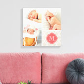 Quatrefoil Monogram Baby Foto Collage Nursery Art Canvas Afdruk (Insitu (Woonkamer))