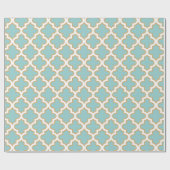 Quatrefoil Moroccan Elegant Gold Blauwgroen Blue P Cadeaupapier (Vlak)
