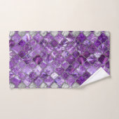 Quatrefoil Moroccan Pattern Amethyst and Silver Bad Handdoek (Handdoek)