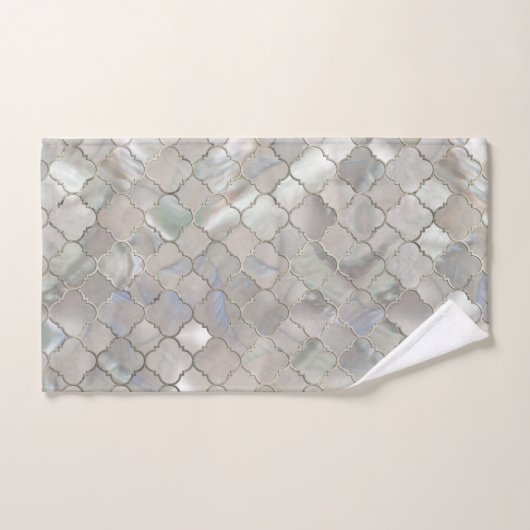 Quatrefoil Moroccan Pattern Moeder van Pearl Bad Handdoek (Handdoek)