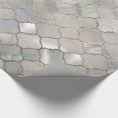 Quatrefoil Moroccan Pattern Moeder van Pearl Cadeaupapier (Hoek)