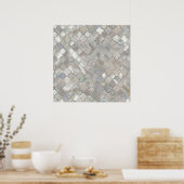 Quatrefoil Moroccan Pattern Moeder van Pearl Poster (Keuken)