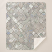 Quatrefoil Moroccan Pattern Moeder van Pearl Sherpa Deken (Voorkant)