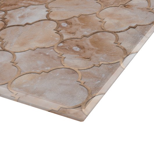 Quatrefoil Moroccan Pattern Pastel Quartz Snijplank (Hoek)