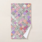 Quatrefoil Moroccan Pattern Pearl and quartz Bad Handdoek (Handdoek)