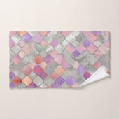 Quatrefoil Moroccan Pattern Pearl and quartz Bad Handdoek (Handdoek)