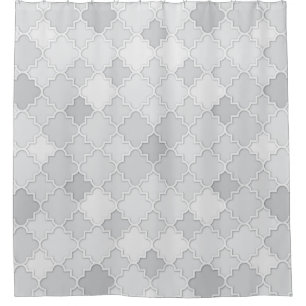 Quatrefoil-motief in grijstinten douchegordijn