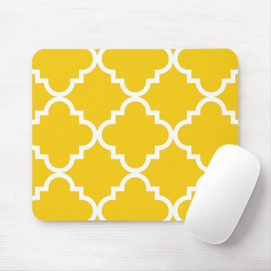 Quatrefoil Mousepad - Geel Muismat (Met muis)