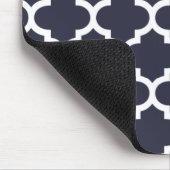 Quatrefoil Navy Blue Muismat (Hoek)
