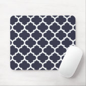 Quatrefoil Navy Blue Muismat (Met muis)