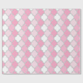 Quatrefoil Net Wit Zilver Art Deco VIP Cadeaupapier (Vlak)