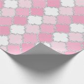 Quatrefoil Net Wit Zilver Art Deco VIP Cadeaupapier (Hoek)