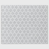 Quatrefoil Net Wit Zilver Art Deco VIP Cadeaupapier (Vlak)