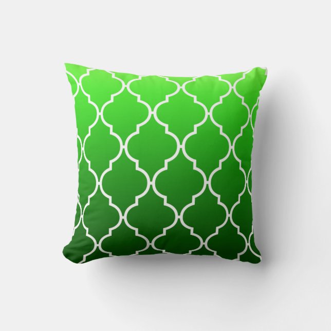 Quatrefoil Ombre Geometric | emerald Kussen (Voorkant)