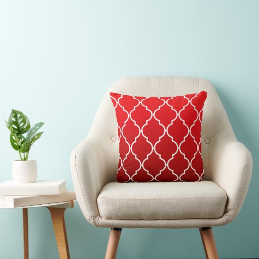 Quatrefoil Ombre Geometric | rood Kussen (Stoel)