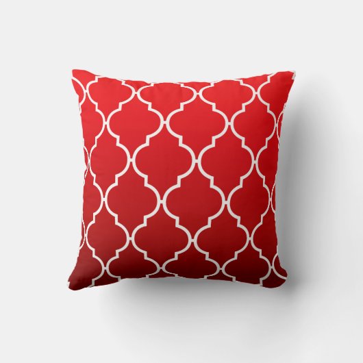 Quatrefoil Ombre Geometric | rood Kussen (Achterkant)