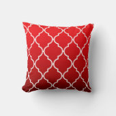 Quatrefoil Ombre Geometric | rood Kussen (Voorkant)