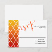 Quatrefoil Ombre Geometric RSVP Response | zonsond (Voorkant / Achterkant)