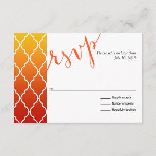 Quatrefoil Ombre Geometric RSVP Response   zonsond Kaartje