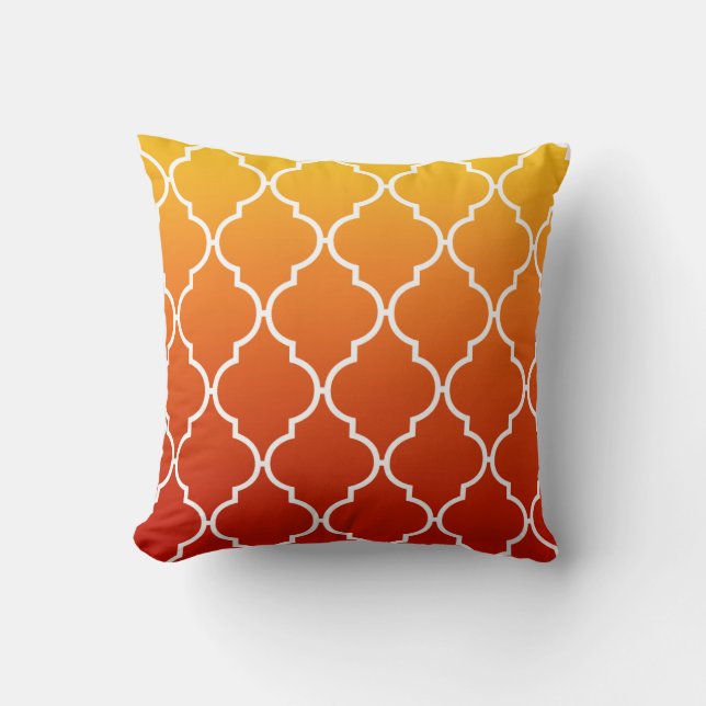 Quatrefoil Ombre Geometric | zonsondergang Kussen (Voorkant)