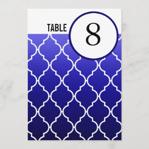 Quatrefoil Ombre-tabelnummers   marine Kaart