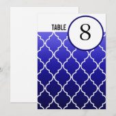 Quatrefoil Ombre Tafelkaartjes | marineblauw Kaart (Voorkant / Achterkant)