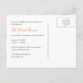 Quatrefoil oranje clover Business Event Call Uitnodiging Briefkaart (Achterkant)