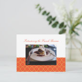 Quatrefoil oranje clover Business Event Call Uitnodiging Briefkaart (Staand voorkant)