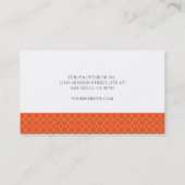 Quatrefoil oranje gele klaver modern patroon visitekaartje (Achterkant)