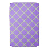 Quatrefoil paars en grijs badmat (Voorkant Verticaal)