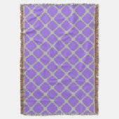Quatrefoil paars en grijs deken (Voorkant Verticaal)
