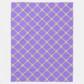 Quatrefoil paars en grijs fleece deken (Voorkant)