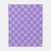 Quatrefoil paars en grijs fleece deken (Voorkant)