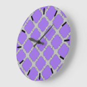 Quatrefoil paars en grijs grote klok (Hoek)