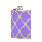 Quatrefoil paars en grijs heupfles (Links)