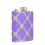 Quatrefoil paars en grijs heupfles (Rechts)