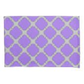 Quatrefoil paars en grijs kussensloop (Voorkant)