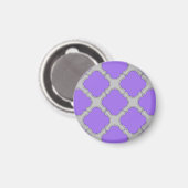 Quatrefoil paars en grijs magneet (Voorkant / Achterkant)