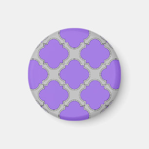 Quatrefoil paars en grijs magneet