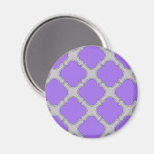 Quatrefoil paars en grijs magneet (Voorkant / Achterkant)