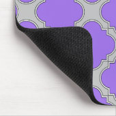 Quatrefoil paars en grijs muismat (Hoek)