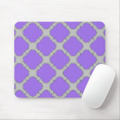 Quatrefoil paars en grijs muismat (Met muis)