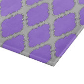 Quatrefoil paars en grijs snijplank (Hoek)