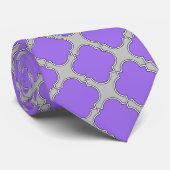 Quatrefoil paars en grijs stropdas (Opgerold)