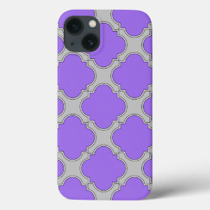 Quatrefoil paarse en grijze Hoesje-Mate iPhone cas Case-Mate iPhone Case