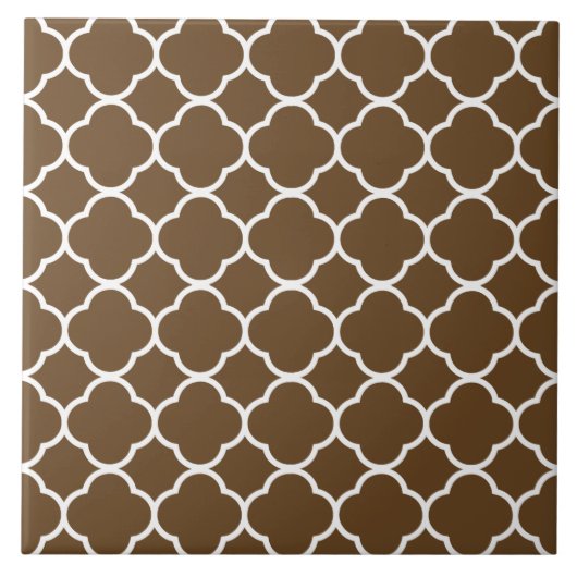 Quatrefoil Patroon Bruin Tegeltje (Voorkant)