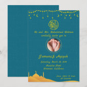 Quatrefoil Patroon Islamitische Aqiqah Uitnodiging (Voorkant / Achterkant)