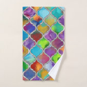 Quatrefoil patroon - Kleurrijke waterverf Bad Handdoek (Handdoek)